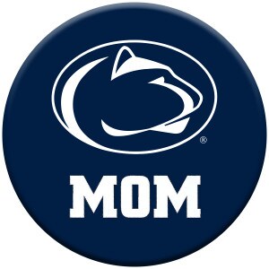 navy button with Penn State Athletic Logo above MOM